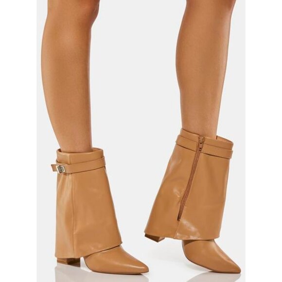 Public Desire TAN FYRE ANKLE BOOTS ( BRAND NEW !!!!!!!! ) - Picture 1 of 6